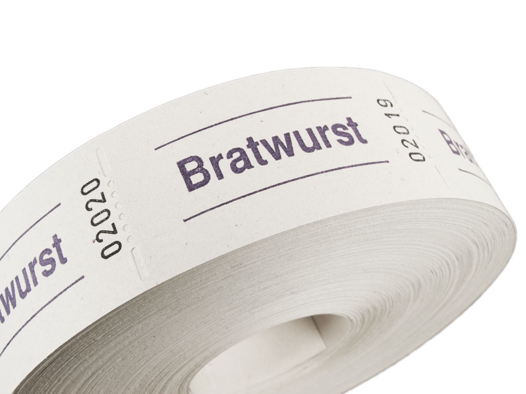 1000 Wertmarken fortlaufend nummeriert blau Pink Bratwurst Marken 815460 