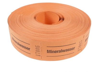 Rollen-Wertmarken, 1000 Abrisse, mit Aufdruck Mineralwasser, orange