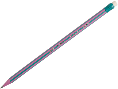 BIC Bleistift Evolution 646, HB, mit Radierer, gestreift grün/pink