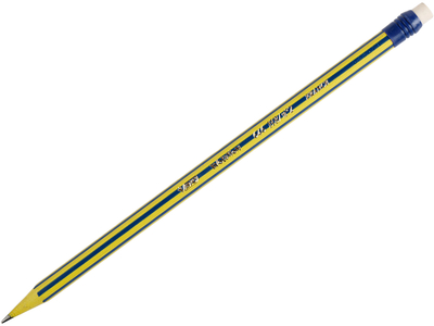 BIC Bleistift Evolution 646, HB, mit Radierer, gestreift blau/gelb