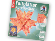 Origami Faltblätter, 20 x 20 cm, 120g/qm, Aurelio-Stern "Marrakesch", rot/orange, P/33 Blatt