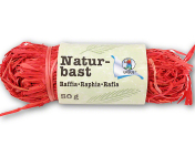 Naturbast, Bündel à 50 g, rubinrot