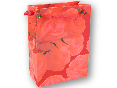 Geschenktüte Rosen, 160 x 215 mm, rot