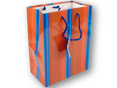 Geschenktüte gestreift, 177 x 225 mm, rot/blau
