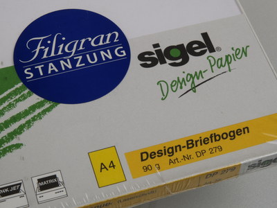 Designbriefbogen Sigel DP279, DIN A4 mit Filigran-Laserstanzung, P/50