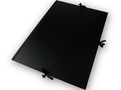 Zeichnungsmappe mit Verschlussbändern, 1.230g/qm, 52x72cm, schwarz
