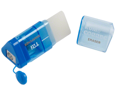 KUM Correc-Tri Behälterspitzer mit Radierer, blau