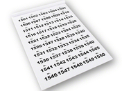 Aufklebenummern selbstklebend, ablösbar, 1501-2000