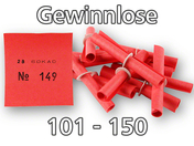 maru-Röllchenlose mit Pappringverschluß, rot, Nummernsatz 101-150
