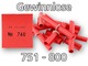 maru-Röllchenlose mit Pappringverschluß, rot, Nummernsatz 751-800