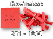 maru-Röllchenlose mit Pappringverschluß, rot, Nummernsatz 951-1000