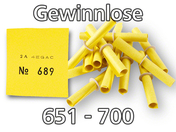 Röllchenlose gelb, 651 - 700