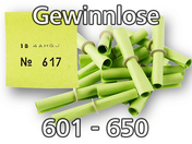 Röllchenlose grün, 601 - 650