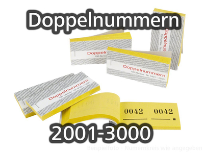 Doppelnummern, gelb, 2001-3000, P/10 Blocks a 100 Abrisse