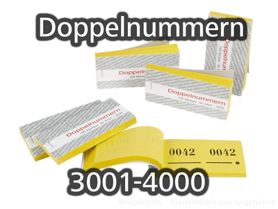 Doppelnummern, gelb, 3001-4000,  P/10 Blocks a 100 Abrisse