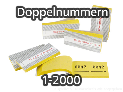Doppelnummern Set, gelb, 1-2000, (2 x P/1000 in 100er Blocks)