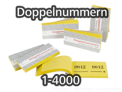 Doppelnummern Set, gelb, 1-4000, (4 x P/1000 in 100er Blocks)