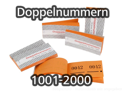 Doppelnummern, orange, 1001-2000,  P/10 Blocks a 100 Abrisse