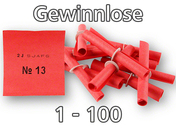 maru-Röllchenlose mit Pappringverschluß, rot, Nummernsatz 1-100
