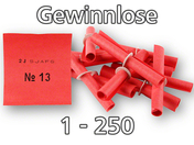 maru-Röllchenlose mit Pappringverschluß, rot, Nummernsatz 1-250