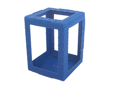 Laternenrohlinge aus 3D-Wellpappe 13,5x13,5x18cm, 5 Stück, blau