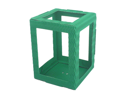 Laternenrohlinge aus 3D-Wellpappe 13,5x13,5x18cm, 5 Stück, grün