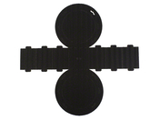 Rundlaternen-Rohlinge aus 3D-Wellpappe, 22cm hoch, 5 Stück, schwarz