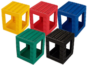 Laternenrohling-Mini aus 3D-Wellpappe, 10x10x12cm, 5 Stück, farbig sortiert