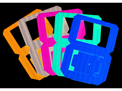 Laternenrohlinge aus 3D-Wellpappe, 13.5x13.5x18cm, 5 Stück, farbig sortiert