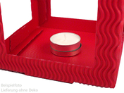 Laternenrohlinge aus 3D-Wellpappe 13,5x13,5x18cm, 5 Stück, rot