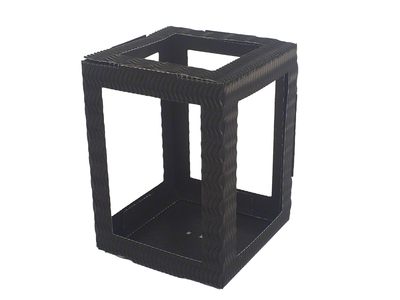 Laternenrohlinge aus 3D-Wellpappe 13,5x13,5x18cm, 5 Stück, schwarz