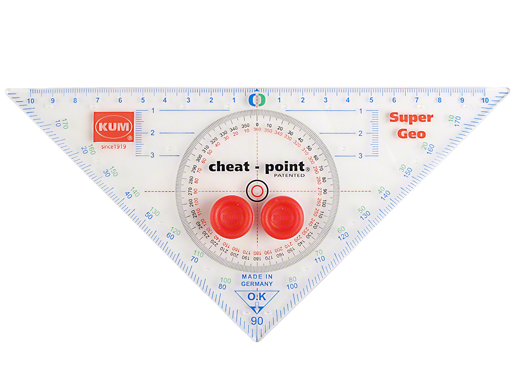 Транспортир треугольник. Треугольник-транспортир 16см 