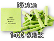 Röllchenlose grün, 1400 Nieten (14 x P/100)