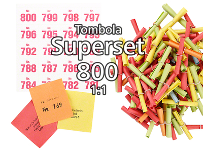800-er Tombola Superset 1:1, bunt gemischt