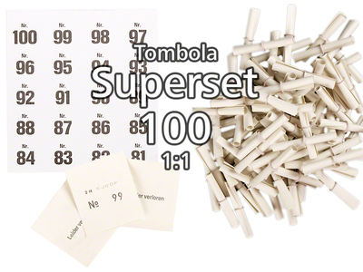 100-er Tombola Superset 1:1, weiss