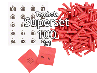 100-er Tombola Superset 1:1, rot