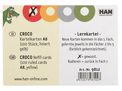 CROCO Karteikarten A8, P/100 Stück, liniert, gelb