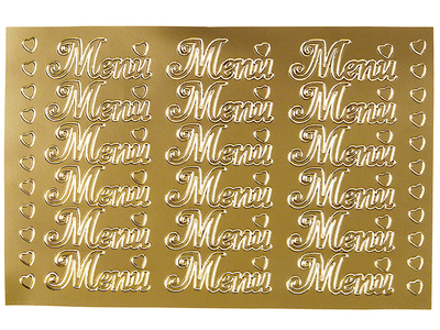 Herma Kreativ Stickerbogen, Motiv "Menü", gold, selbstklebend
