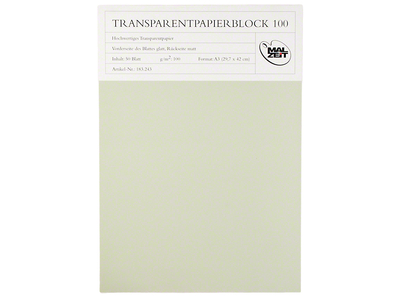Malzeit Transparentpapierblock 100, A3, 100 g/m², P/50 Blatt