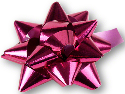 Weihnachten-Dekoration, Geschenkschleife, pink, selbstklebend