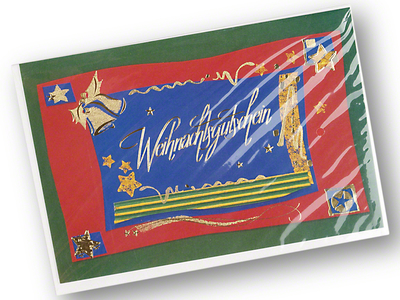 Weihnachtskarte mit Umschlag, Weihnachtsgutschein, 11,5 x 17 cm