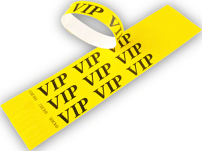 TYSTAR-Eintrittskontrollbänder, gelb, mit Druck VIP, P/10