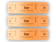 Rollen-Wertmarken,  3 x 1000 Abrisse, mit Aufdruck "Bier", orange