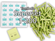Tombola Superset Röllchenlose grün Gewinne & Aufklebenummern 1-200