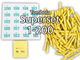 Tombola Superset Röllchenlose gelb Gewinne & Aufklebenummern 1-200