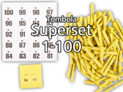 Tombola Superset Röllchenlose gelb Gewinne &...