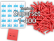 Tombola Superset Röllchenlose rot Gewinne & Aufklebenummern 1-400