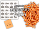 Tombola Superset Röllchenlose orange Gewinne & Aufklebenummern 1-600