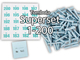 Tombola Superset Röllchenlose blau Gewinne & Aufklebenummern 1-200