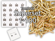Tombola Superset Röllchenlose gold-glänzend...